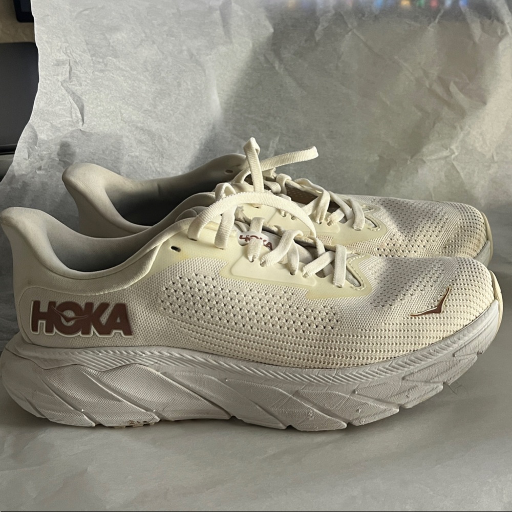 Hoka Cream Athletic Shoes